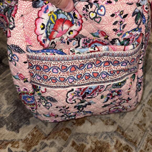 Vera Bradley Set W/Small Duffel Bag And Large Duffel Bag Raspberry Fitz Pattern - Picture 8 of 16